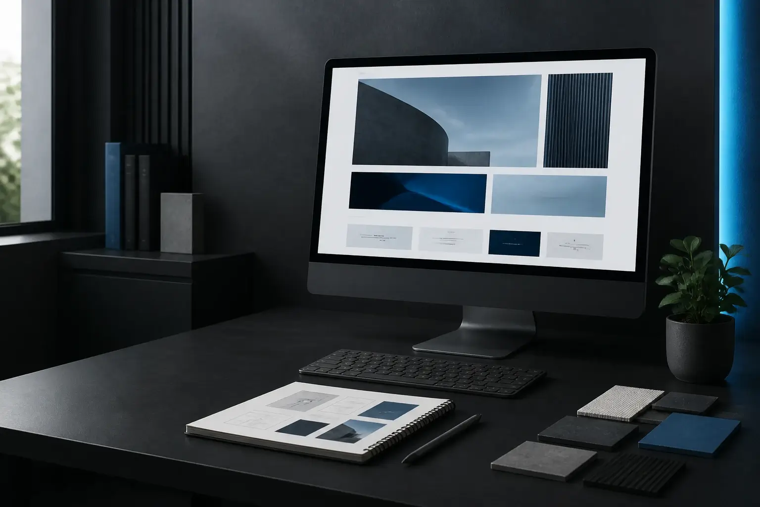 Individuell gestalteter digitaler Auftritt im modernen Designstudio
